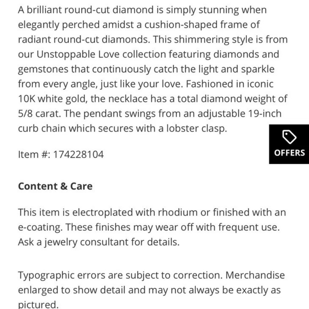 Unstoppable Love Diamond Necklace 5/8 ct tw Round-Cut 10K White Gold 19" - Picture 9 of 9